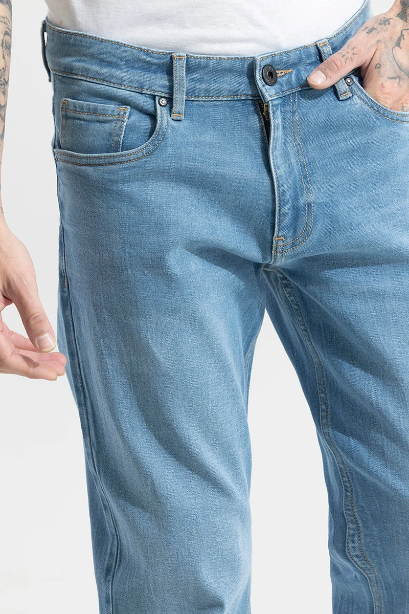 Snitch Blue Dazzle Ocean Blue Bootcut Jeans for Men | Best Price UAE